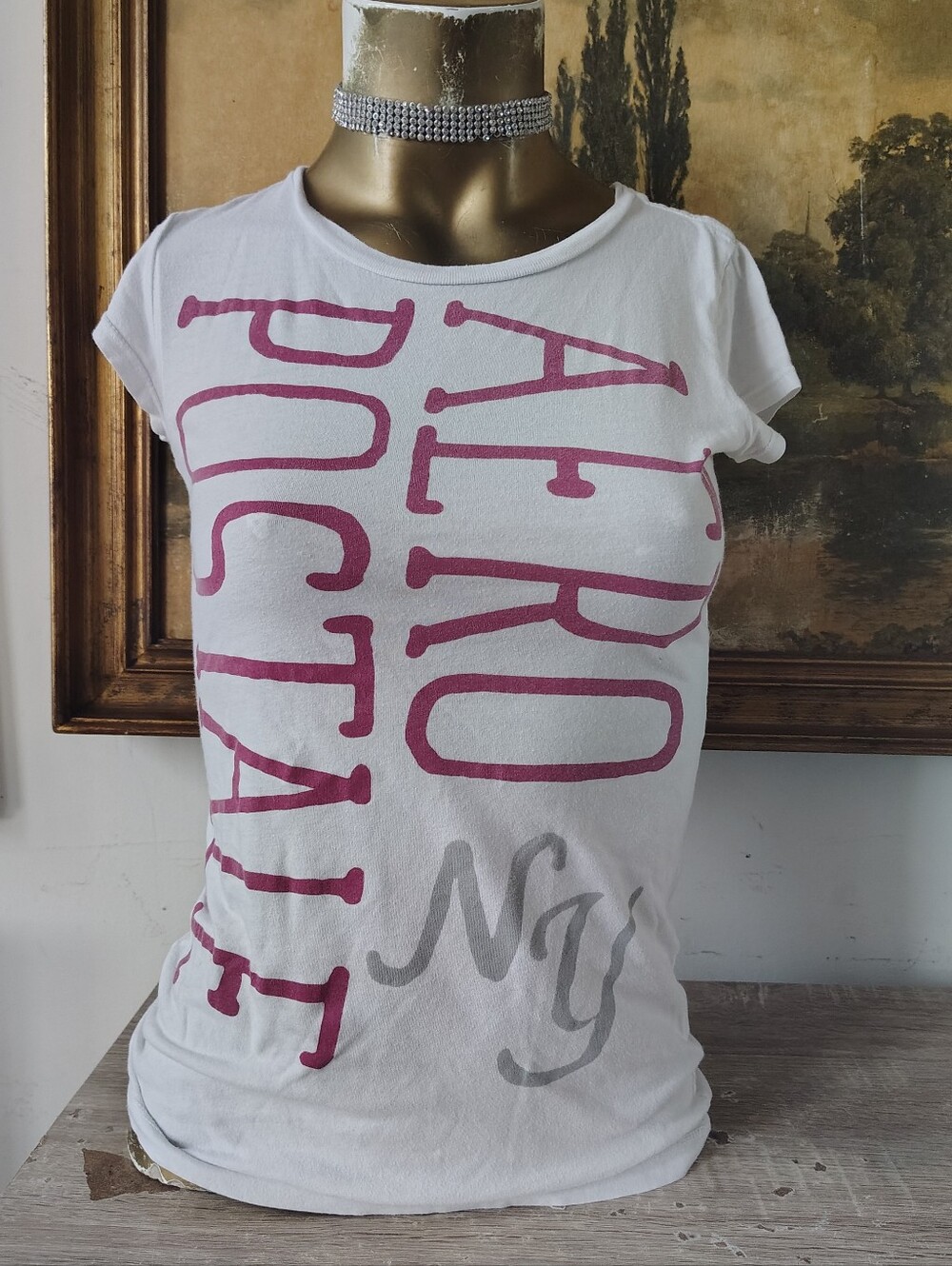 Aeropostale Vintage Y2K Style Short Sleeve Baby Tee Small Logo T Shirt White U